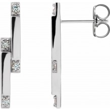 Platinum 1/10 CTW Diamond Bar Earrings