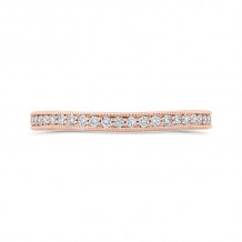 Shah Luxury 14K Rose Gold Round Diamond Wedding Band