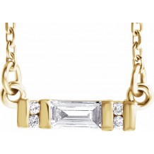 14K Yellow 1/10 CTW Diamond Bar 16-18 Necklace