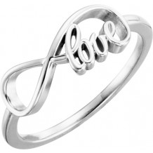 14K White Love Infinity-Inspired Ring