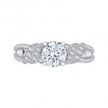 Shah Luxury Round Diamond Engagement Ring In 14K White Gold (Semi-Mount)