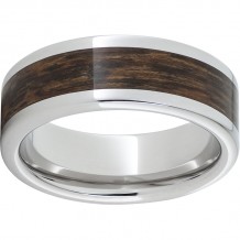Serinium Pipe Cut Band with Exotic Bocote Wood Inlay
