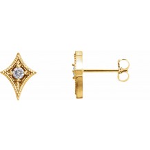 14K Yellow 1/8 CTW Diamond Geometric Earrings