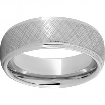 Serinium Domed Grooved Edge Band with a Tuscany Laser Engraving