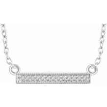 14K White .05 CTW Diamond Bar 16-18 Necklace