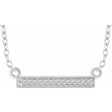 14K White .05 CTW Diamond Bar 16-18 Necklace