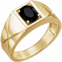 14K Yellow Onyx Ring