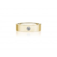 Henri Daussi 6mm Men's Wedding Band MBBR1 14k Gold Yellow 0.10 Ctw