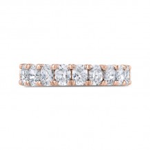 Shah Luxury 14K Rose Gold Oval Diamond Half-Eternity Wedding Band