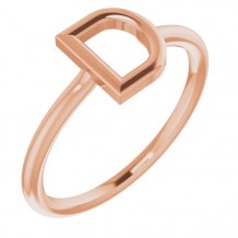 14K Rose Initial D Ring