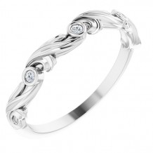 14K White .03 CTW Diamond Anniversary Band