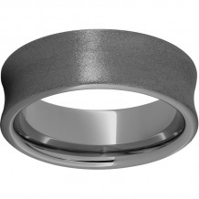 Rugged Tungsten  8mm Concave Band with Stone Finish