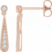 14K Rose 1/6 CTW Diamond Teardrop Earrings