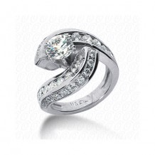 14k White Gold Diamond Semi-Mount Fancy Engagement Ring