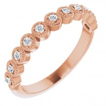 14K Rose 1/6 CTW Diamond Anniversary Band