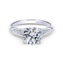 Gabriel & Co. 14k White Gold Victorian Straight Engagement Ring