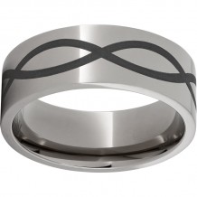 Titanium Flat Band with Infinity Laser Engraving