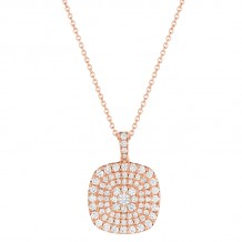 Henri Daussi 18k Rose Gold Diamond Pendant