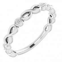 14K White .06 CTW Diamond Anniversary Band