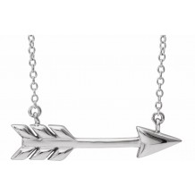 14K White Arrow 16-18 Necklace