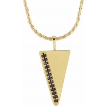 14K Yellow 1/5 CTW Black Diamond Triangle 24 Necklace