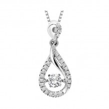 Gems One 10KT White Gold & Diamond Rhythm Of Love Neckwear Pendant  - 1/6 ctw