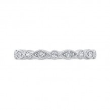 Shah Luxury 14K White Gold Round Half Run Diamond Wedding Band