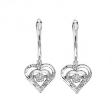 Gems One Silver (SLV 995) Diamond Rhythm Of Love Fashion Earrings  - 1/10 ctw