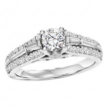 14k White Gold 1/2ct Diamond  Semi Mount Engagement Ring