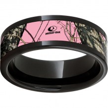 Black Diamond Ceramic Pipe Cut Band with Mossy Oak Pink Break-Up Inlay