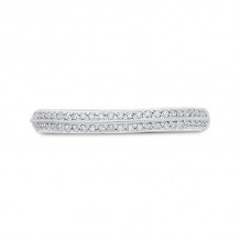 Shah Luxury 14K White Gold Round Diamond Wedding Band with Euro Shank