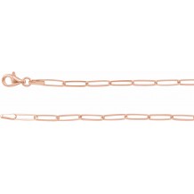 14K Rose 2.6 mm Elongated Link Chain 7 Bracelet