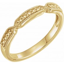 14K Yellow Stackable Bead Ring
