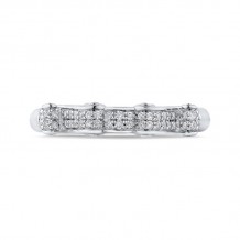 Shah Luxury 14K White Gold Round Diamond Wedding Band