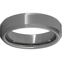 Rugged Tungsten  6mm Beveled Edge Polished Band