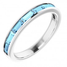 14K White Aquamarine Ring