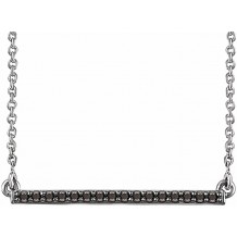 14K White 1/6 CTW Black Diamond Bar 18 Necklace