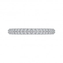 Shah Luxury 14K White Gold Round Diamond Wedding Band with Euro Shank