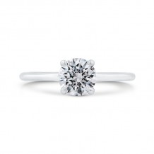 Shah Luxury 14K White Gold Diamond Engagement Ring with Plain Shank (Semi-Mount)