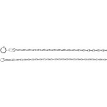 14K White 1.5 mm Rope 7 Chain