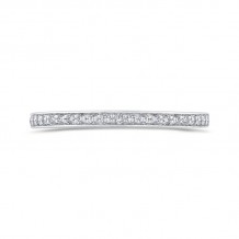 Shah Luxury 14K White Gold Round Cut Diamond Half-Eternity Wedding Band