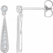 14K White 1/6 CTW Diamond Teardrop Earrings