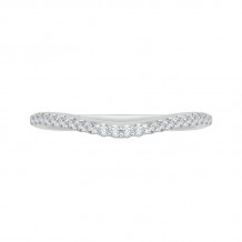 Shah Luxury 14K White Gold Round Diamond Wedding Band