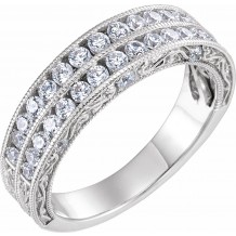 14K White 3/4 CTW Diamond Anniversary Band