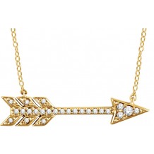 14K Yellow 1/10 CTW Diamond Arrow 18 Necklace