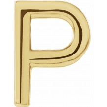 14K Yellow Single Initial P Earring