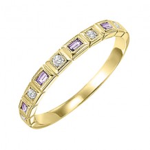 Gems One 10Kt Yellow Gold Diamond (1/12Ctw) & Syn Alexandrite (1/8 Ctw) Ring