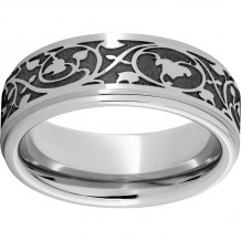 Serinium Flat Grooved Edge Band with Deep Art Nouveau Laser Engraving