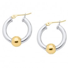 Sterling Silver 14K Gold Single Bead earrings