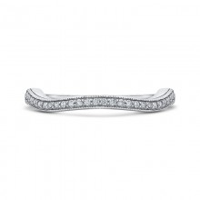 Shah Luxury 14K White Gold Round Diamond Half-Eternity Wedding Band